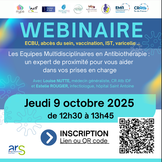 Webinaire ECBU, abcès du sein, vaccination, IST, varicelle, etc.
